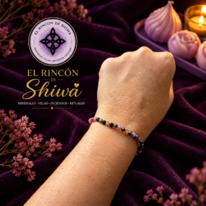 Pulsera Turmalina arco iris 6 mm