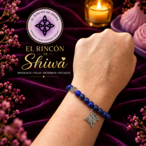 Pulsera lapislázuli 6mm doble protección